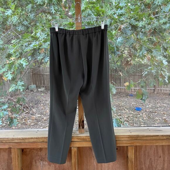 Theory Women's Olive Green Cropped Crepe Trousers Size 4 - Picture 2 of 6